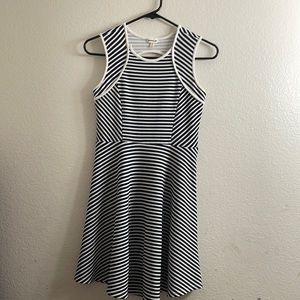 Dark blue & white striped dress from the brand montequ girl.